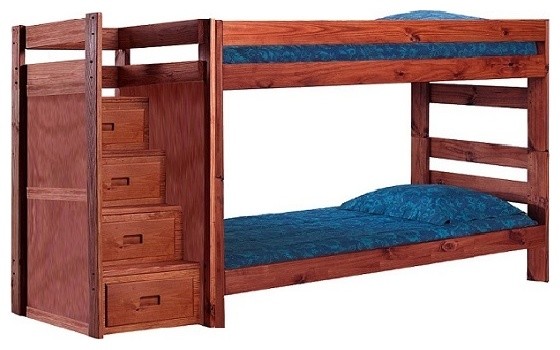 Affordable Bunk Beds With Stairs, Berkley Jensen Stairway Bunk Bed With Trundle Drawer