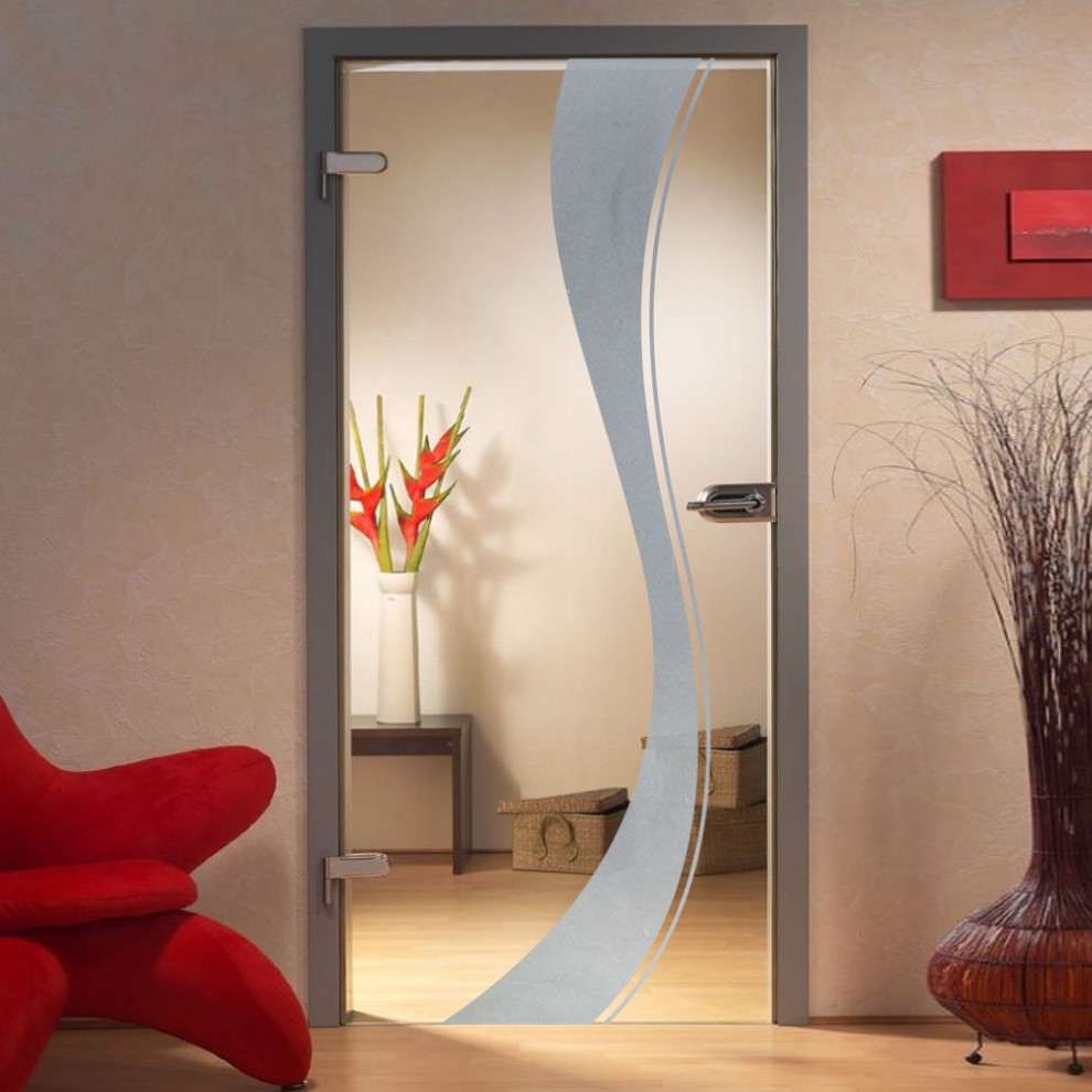 Modern Interior Glass Door with Frosted Design Contemporary