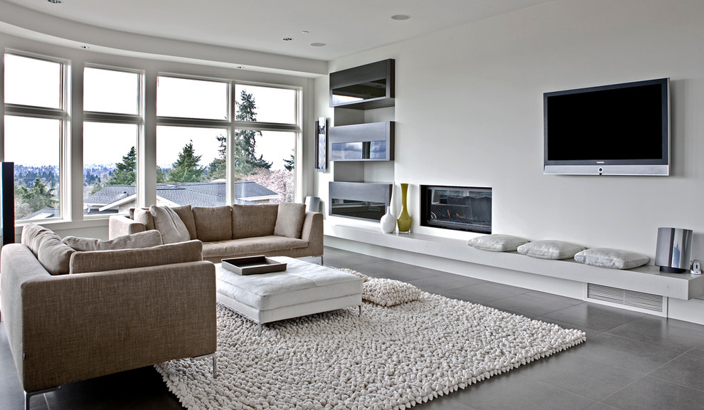 Inspiration for a contemporary family room in Seattle.