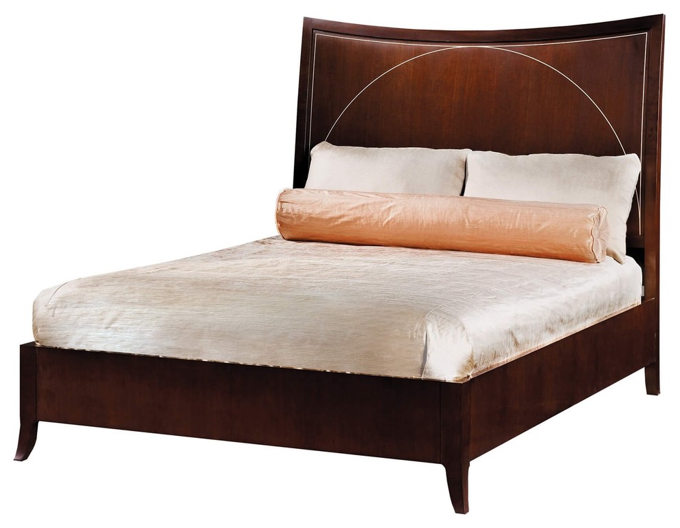 French Art Deco Soise Bed Queen, Art Deco King Bed