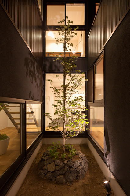 船岡の家 minimalistisch-patio