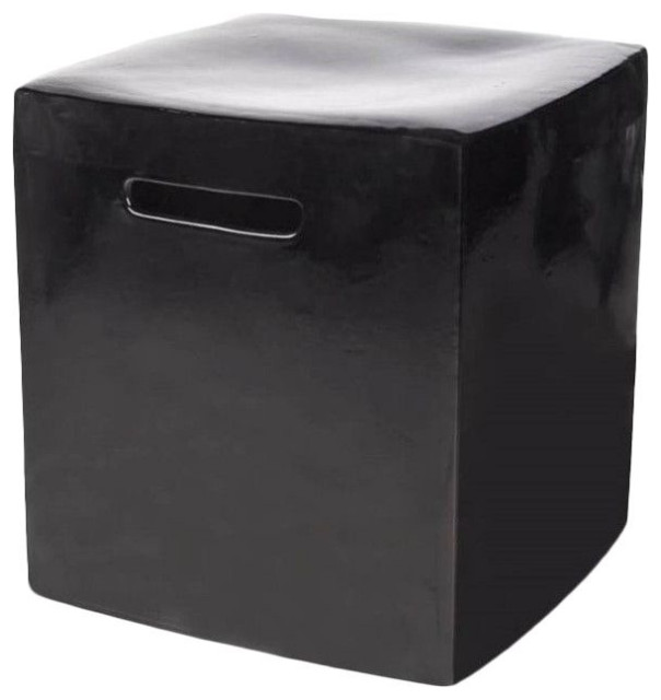 Legend of Asia Hampton Square Garden Stool With White Finish 1417C