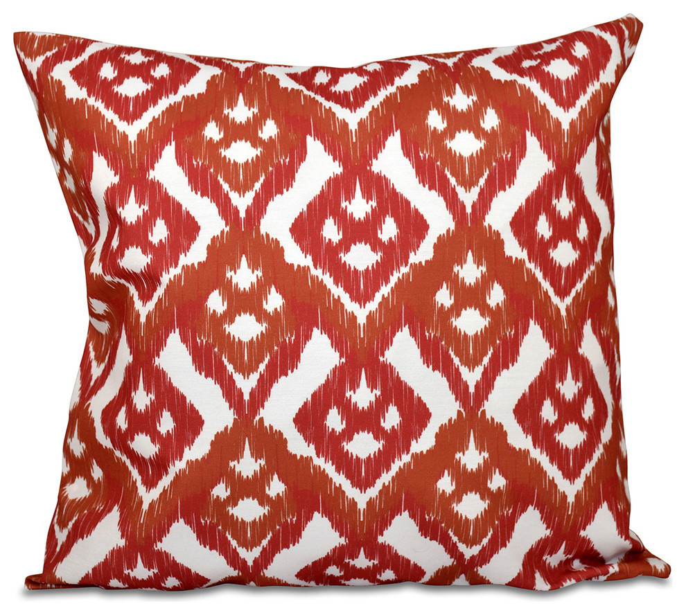 Hipster, Geometric Outdoor Pillow, Coral, 20"x20"