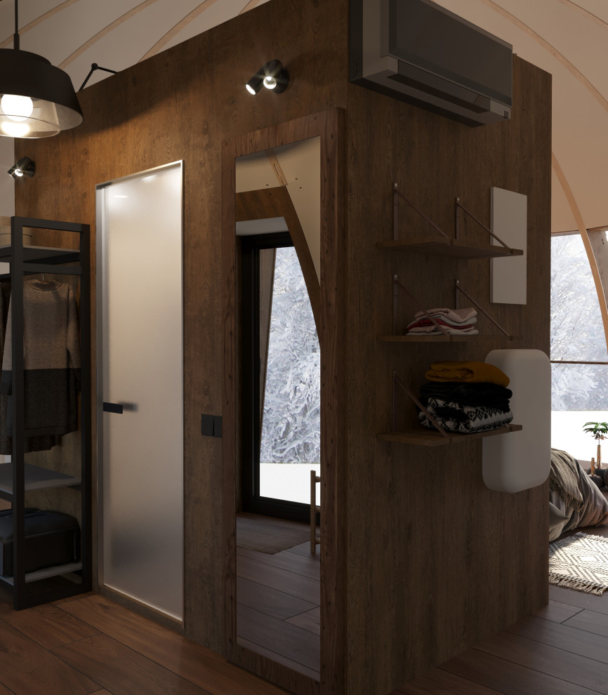 Визуализация интерьера геокупола для Freedome на белом фоне