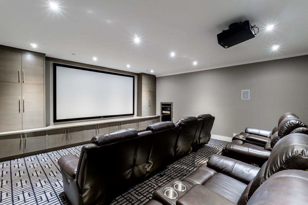 This is an example of a modern home cinema in Vancouver.