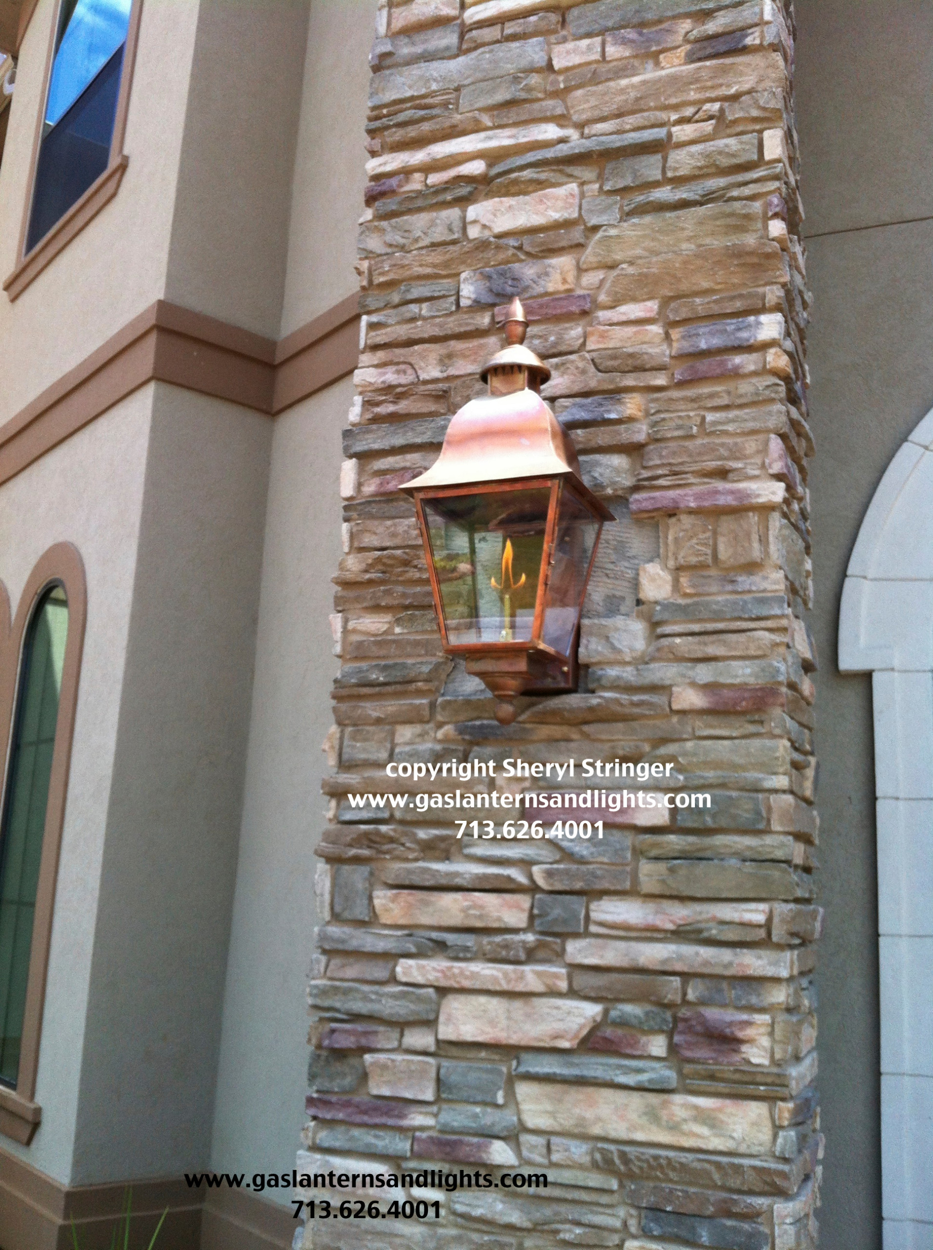 Sheryl's Tuscan Gas Lanterns with Natural Copper Finish