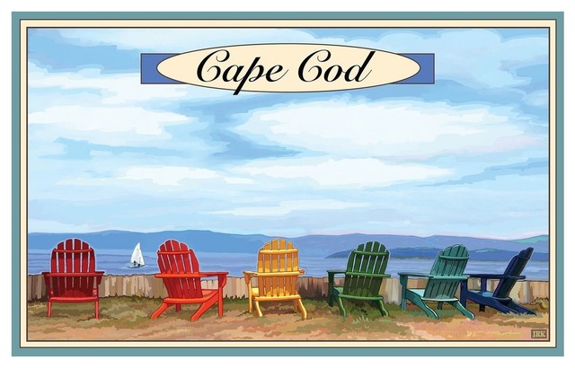Joanne Kollman Cape Cod Adirondack Chairs Boat Art Print