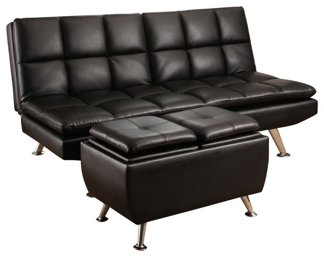 Abbyson Living Adrien Leather With Usb Port 2 Piece Sofa Bed And Ottoman Set
