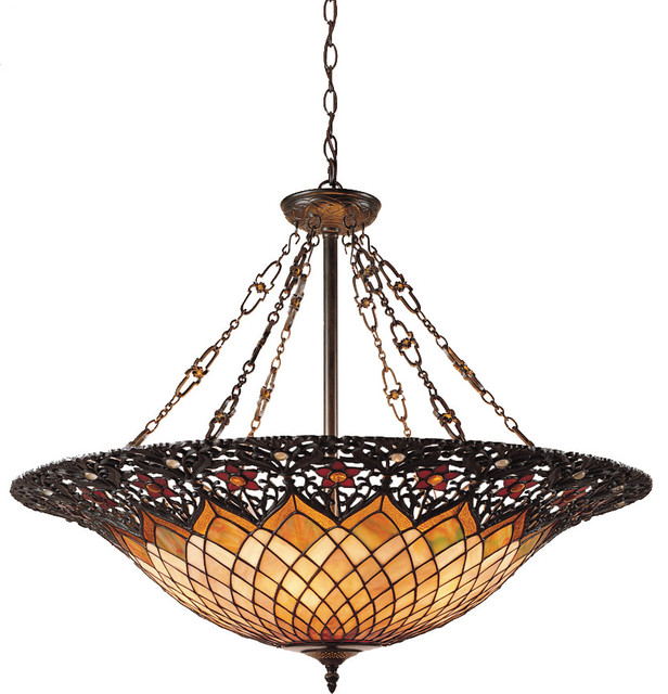Adriana Foyer Piece, Vintage Bronze Victorian Pendant Lighting by