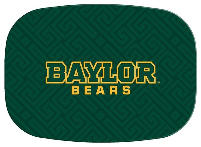 GB3119-Baylor Bears on Green Fret  Glass Cutting Board