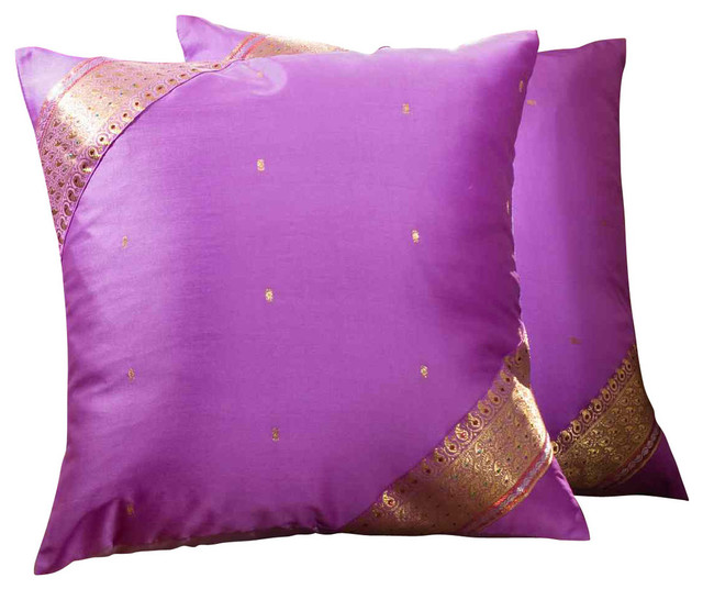 Lavender, Handcrafted Euro Pillow Shams, Set of 2 Traditional