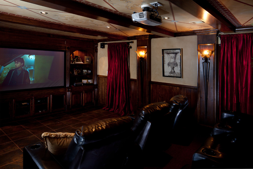 This is an example of a traditional home theatre in Atlanta.