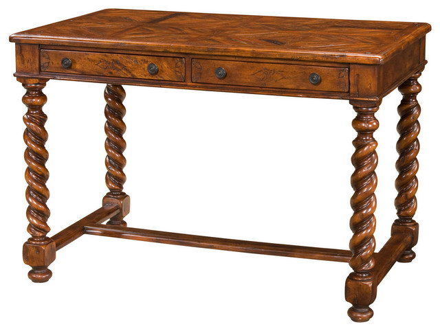 Flemish 17th Century Style Barley Twist Leg Writing Table Flemish 17th Century Style Barley Twist Leg Writing Table