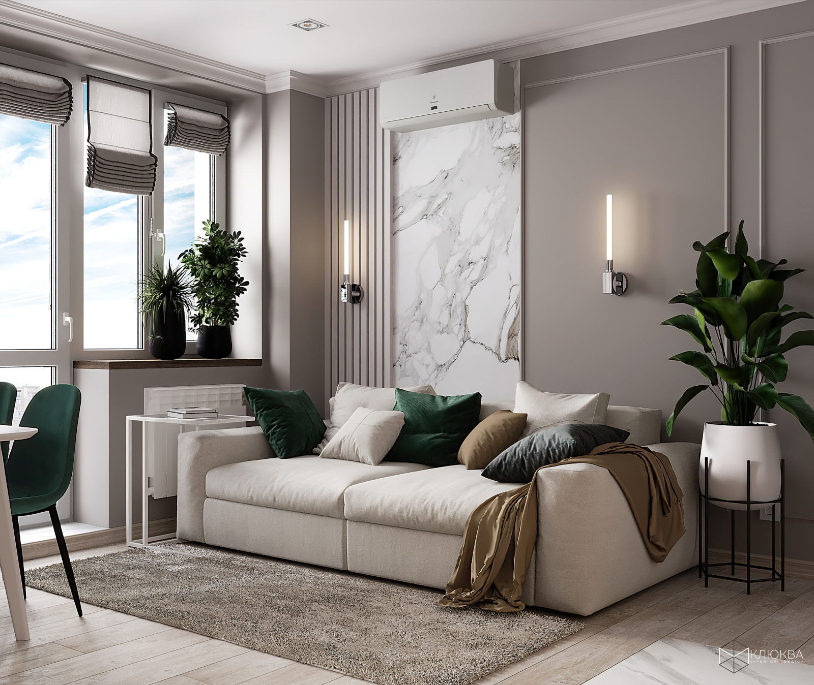 Кухня-гостиная 21 кв.м