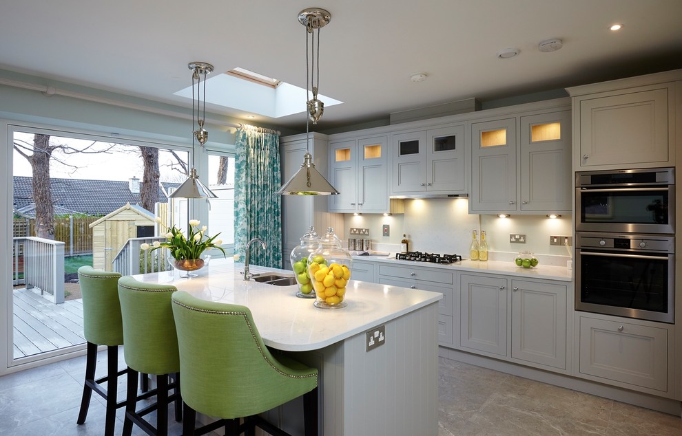 Photo of a transitional kitchen in Dublin.