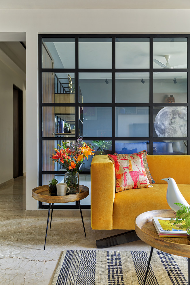 Design ideas for an asian living room in Mumbai.