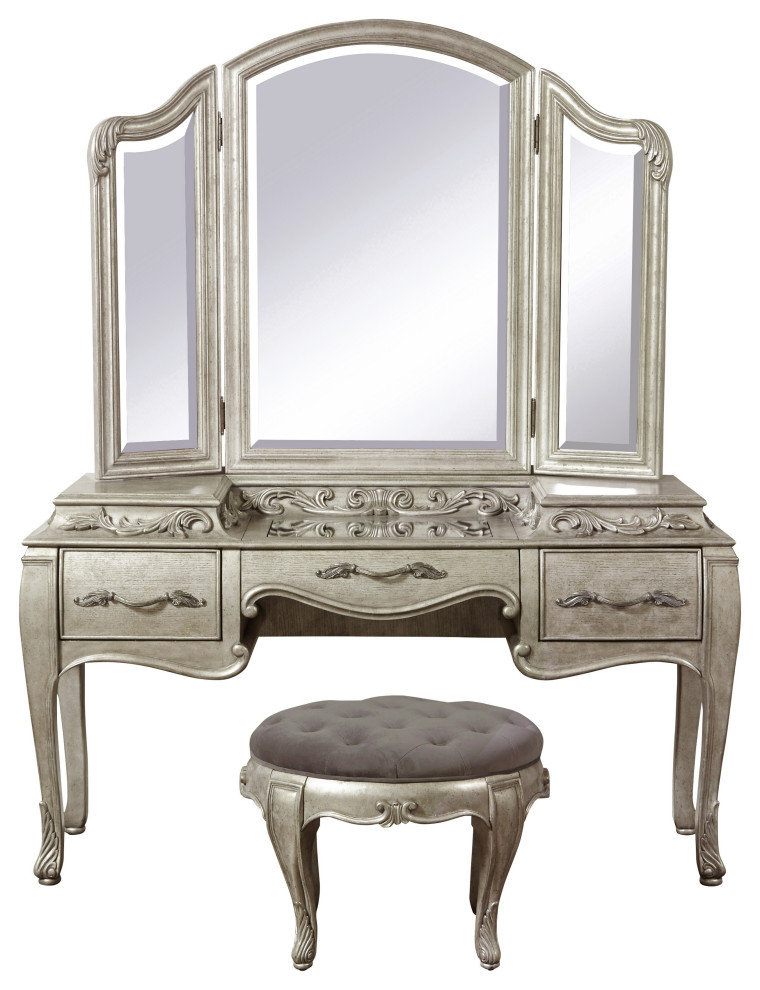 Rhianna 3 Panel Vanity Mirror by Pulaski Furniture - Victorian - Wall 