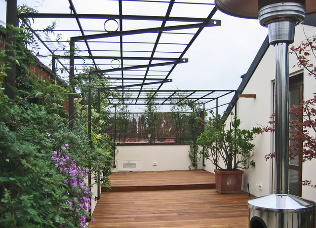 Terrazza e serra contemporaneo-terraza-y-balcon