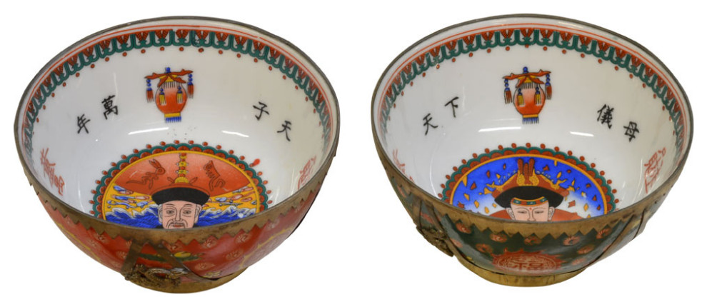 Hand Made Imperial Emperor & Empress Oriental Decorative Bowls Set