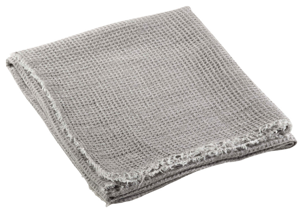 Waffle Weave Linen Throw Blanket, 50"x60", Graphite