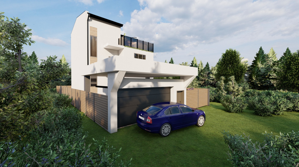 Дом в стиле хай-тек с эксплуатируемой террасой