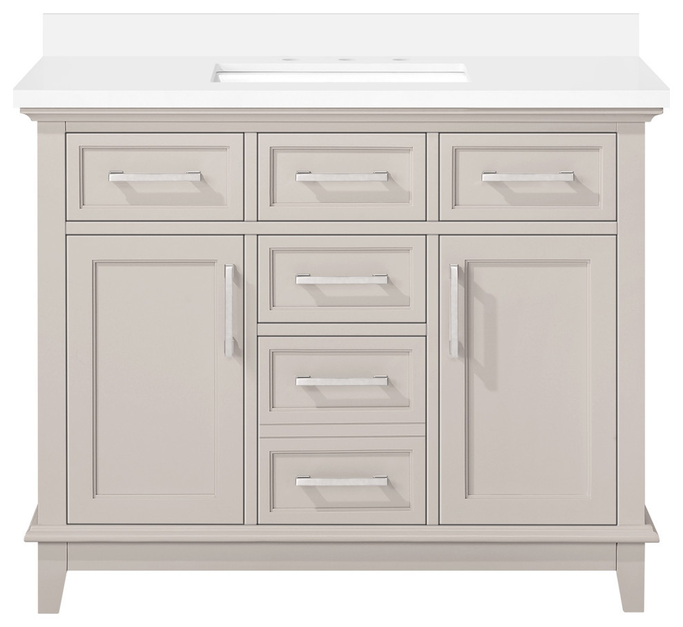 Martha Stewart Canaan 42" Single Sink Bathroom Vanity in Sharkey Gray