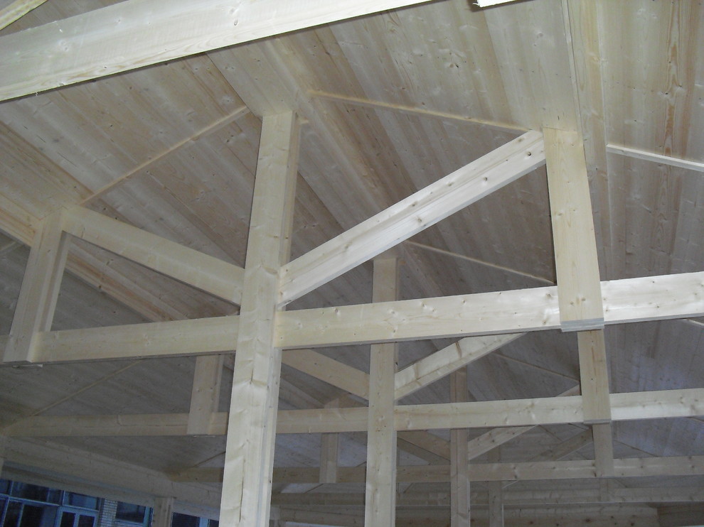 Кровля над бассейном (Фермы ножницы)