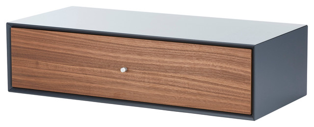 Large Single Drawer Storage Box Contemporary Bo Large Single Drawer Storage Box Grey And Walnut Contemporary Bo
