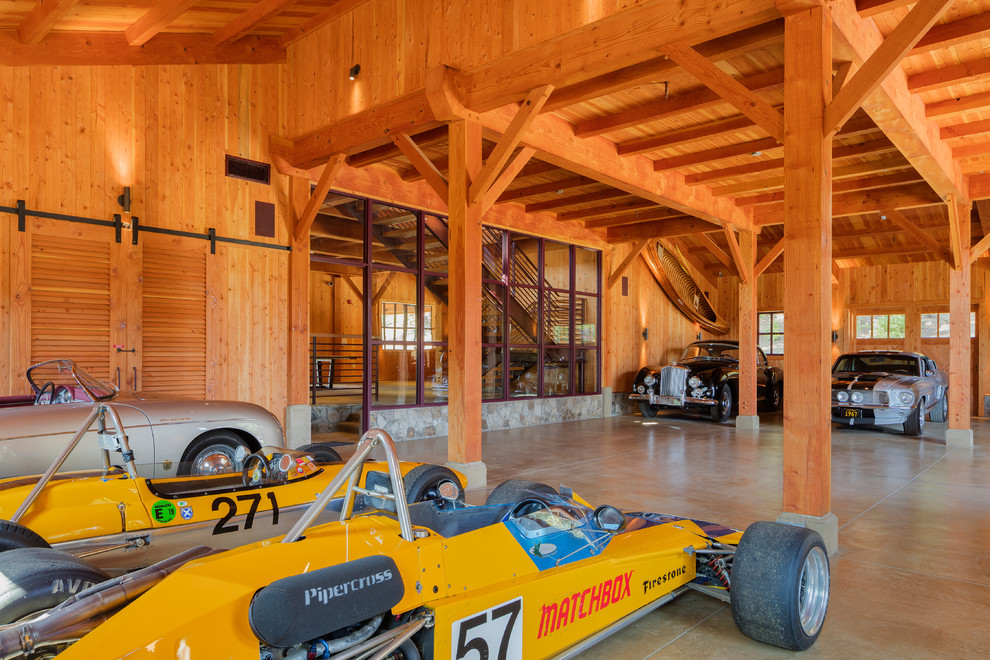 This is an example of a country four-car garage in San Francisco.