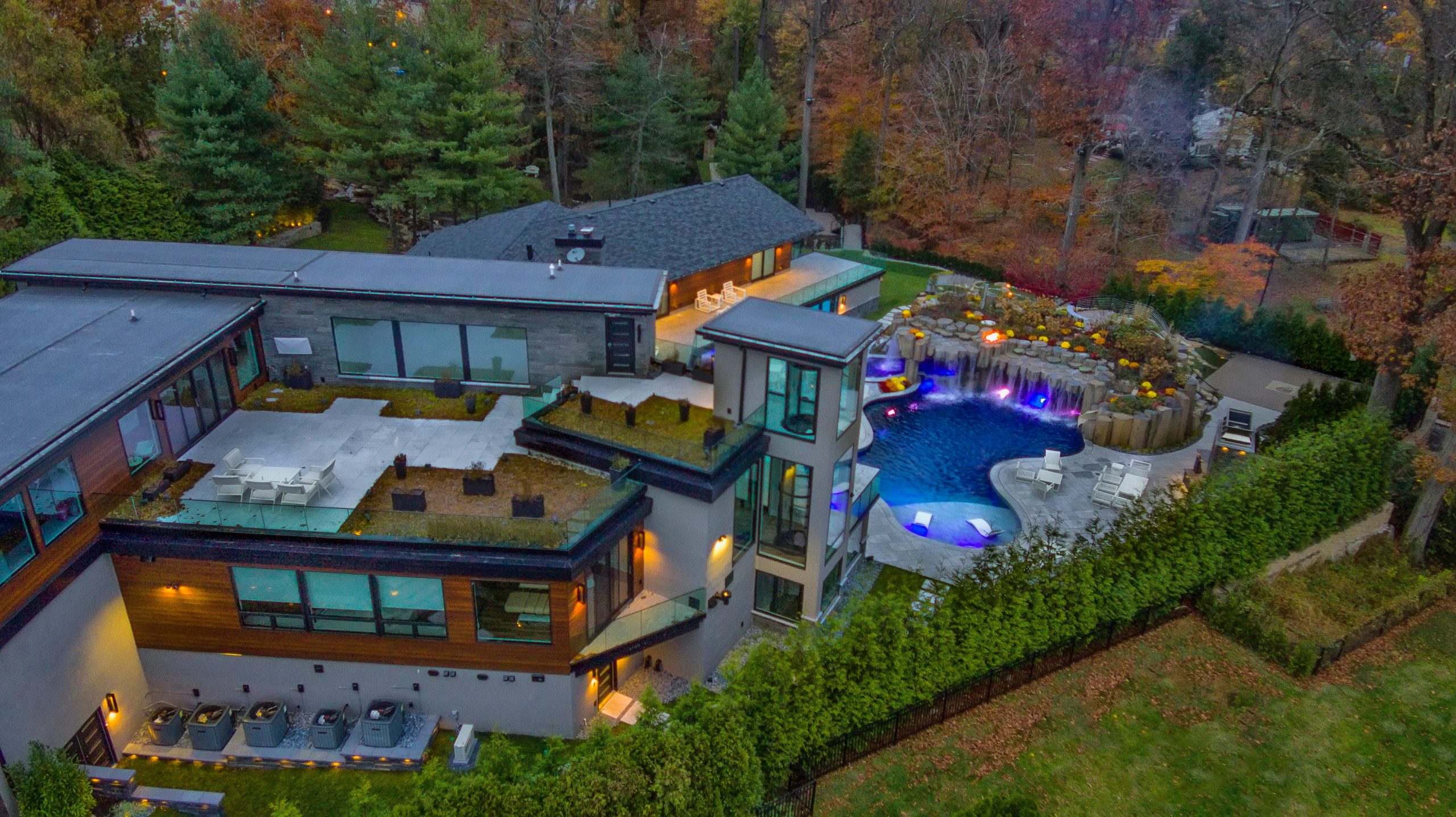 Backyard patio and lighting
