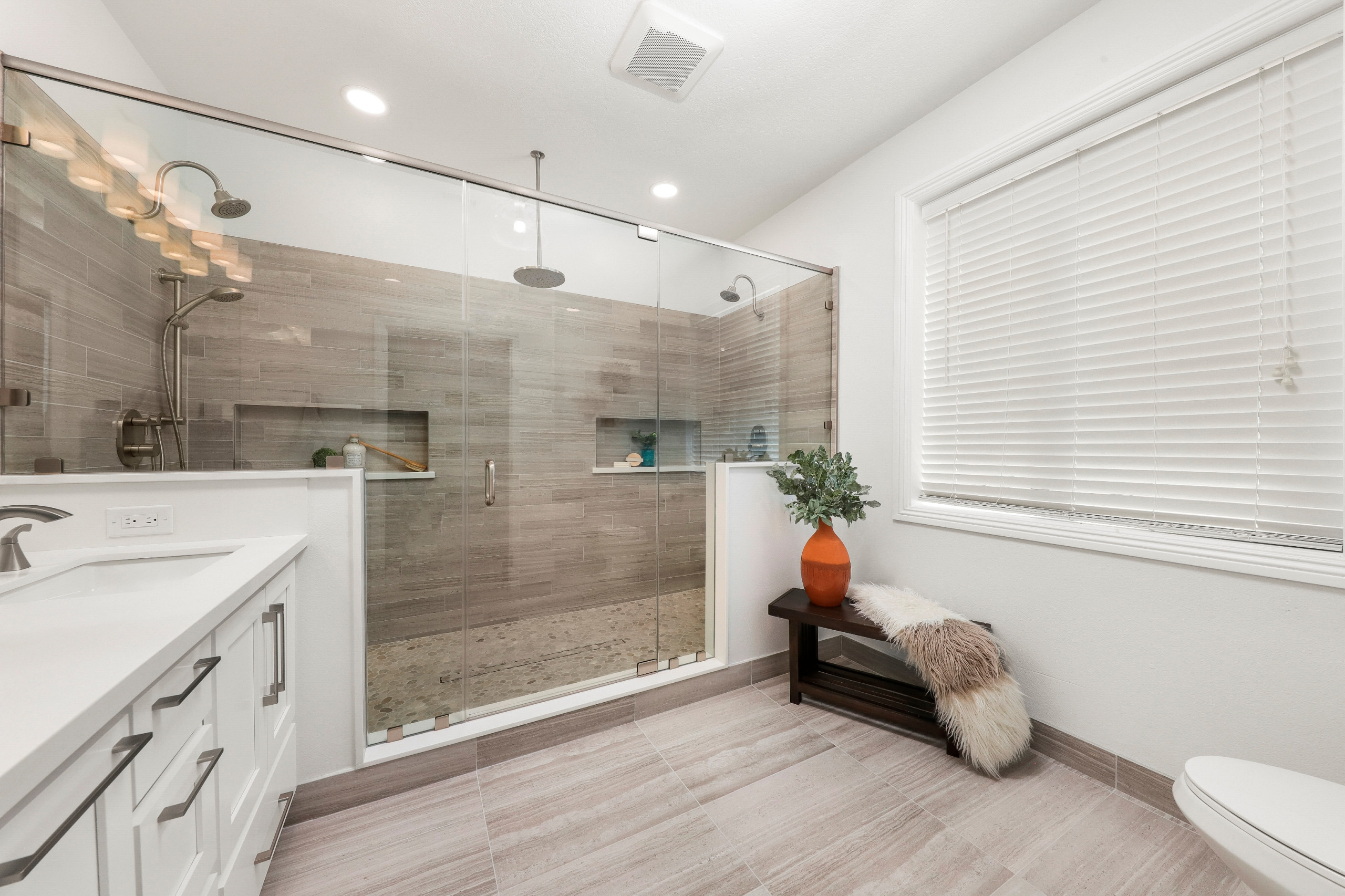 Rosamond, CA Master Bath Walk-in Shower remodel *Cypress