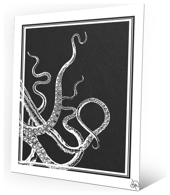 S From The Deep On Black Victorian Nautical Wall Art Print 16 X20 Metal