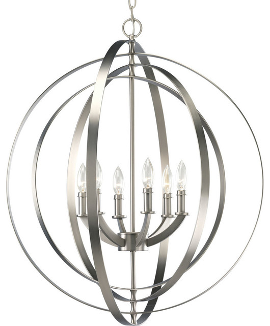 6Light Foyer Transitional Chandeliers by Progress Lighting