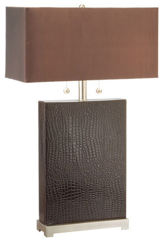 Faux Croc Leather Table Lamp