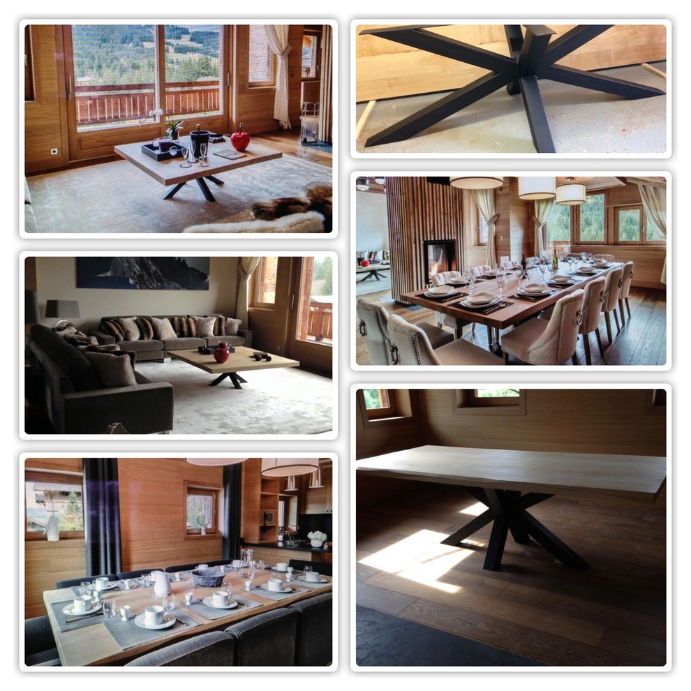 TABLES SUR MESURE CHENE ET METAL