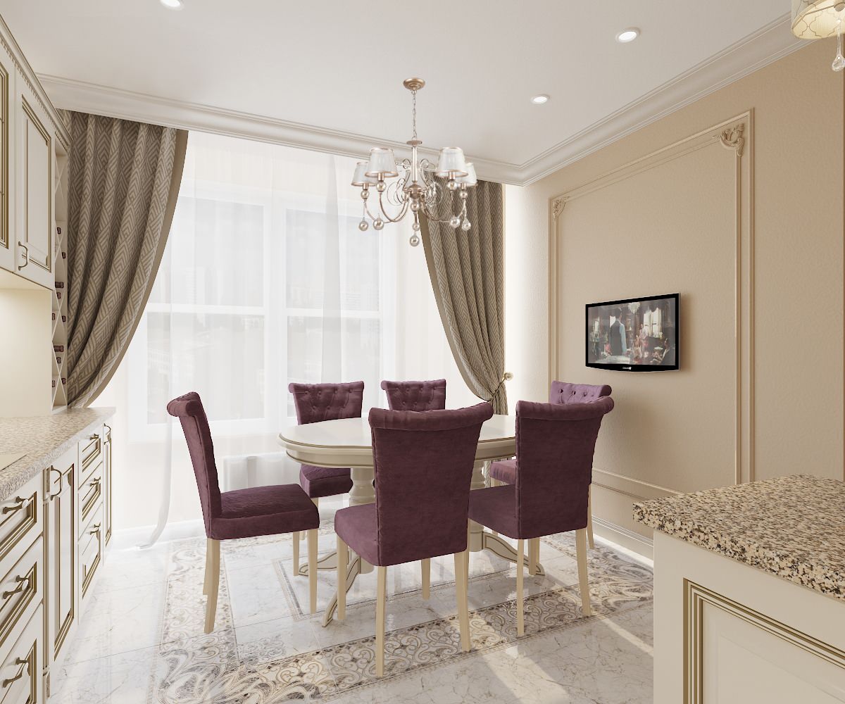 Проект 3х-комнатной квартиры в классическом стиле, ЖК Тихая Роща 2, г.Уфа.