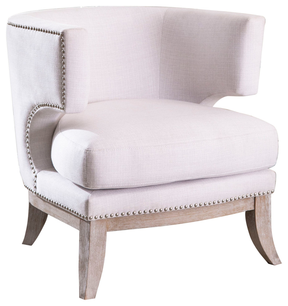 Maria Ivory Upholstered Accent Chair Transitional Armchairs And