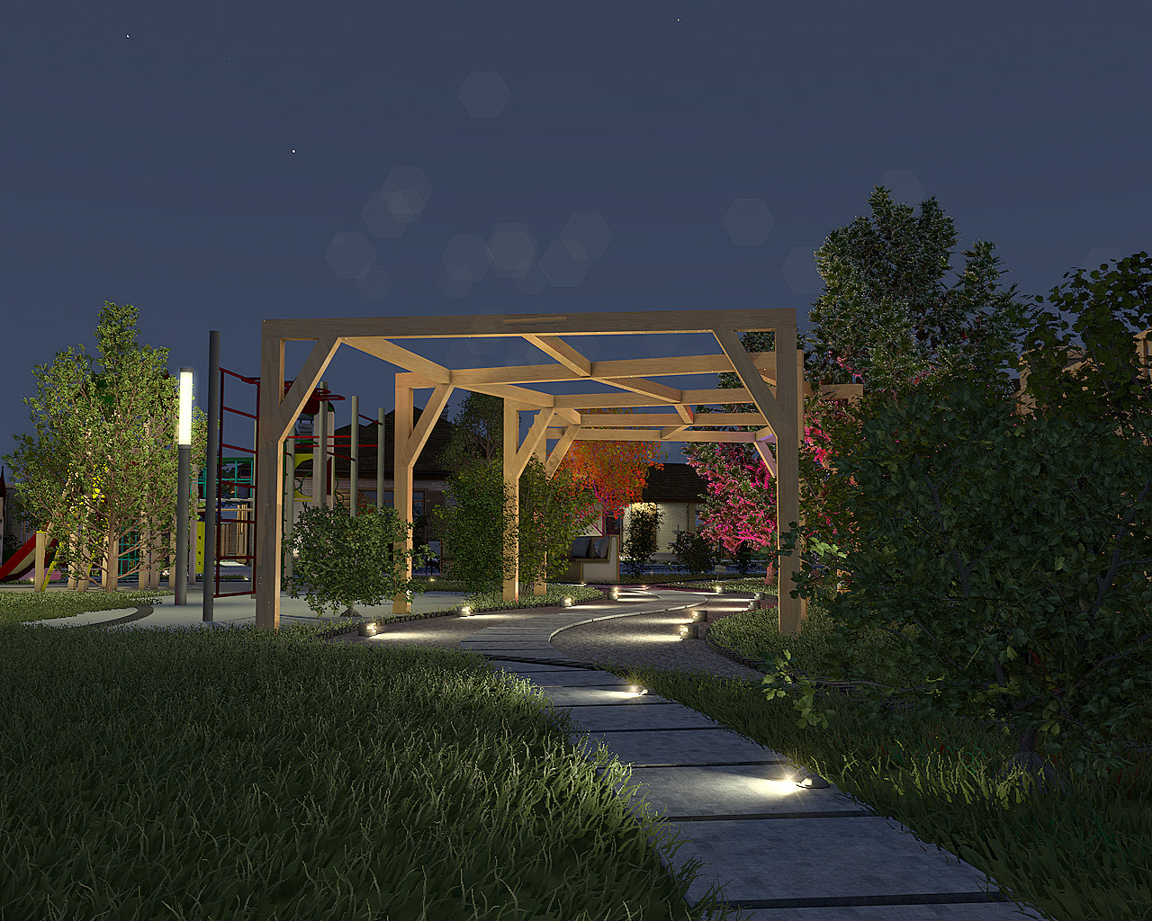 Освещение загородной резиденции