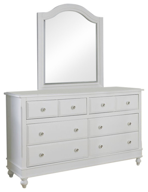 Ne Kids Lake House 8 Drawer Dresser With Mirror In White