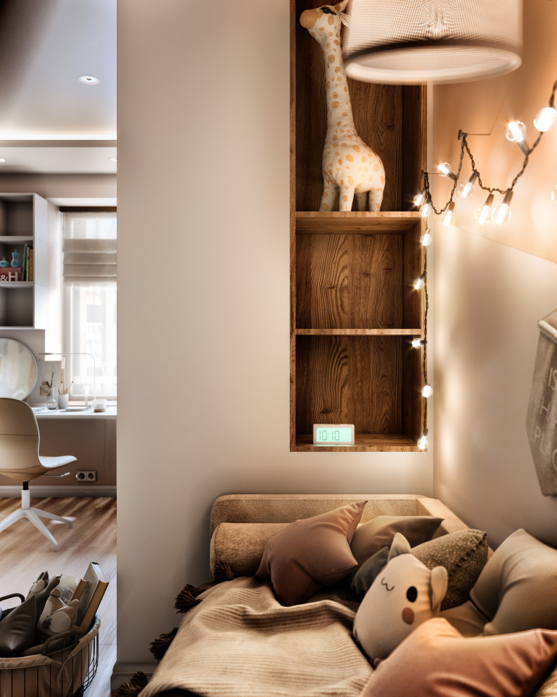 Gray color in the interior of an apartment of 60 m² in St. Petersburg