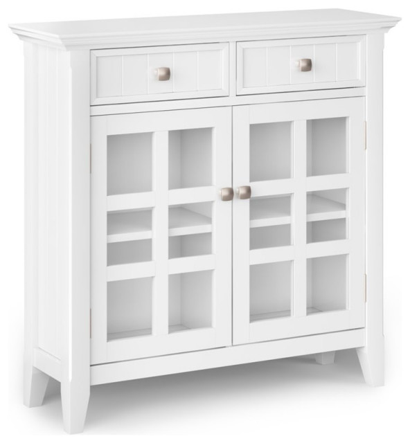 Pemberly Row Transitional Solid Wood 36" Entryway in White