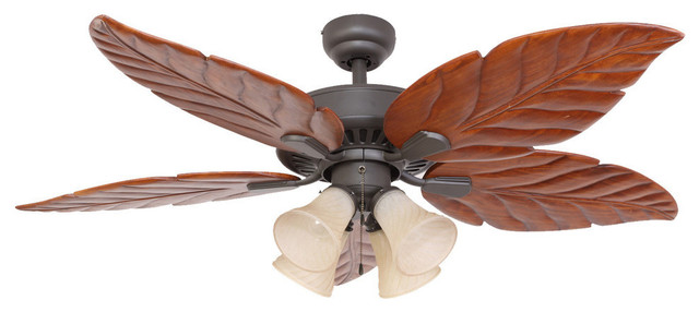52 Punta Cana Bronze Indoor 4 Light Ceiling Fan With Remote