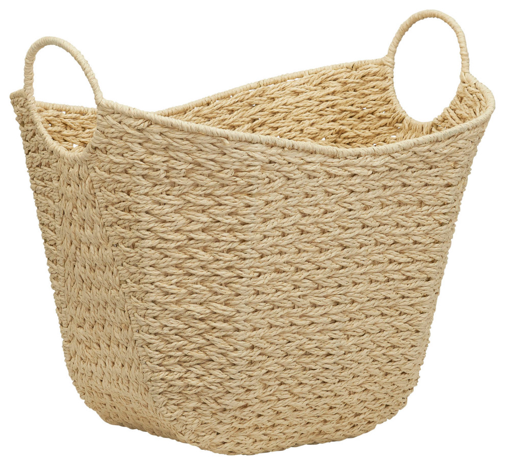 Paper Rope Basket With Handles Beach Style Baskets by Household