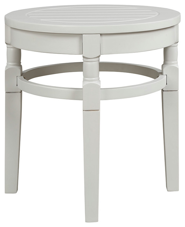 Indoor/Outdoor Elegant Wood Side Table White French Country