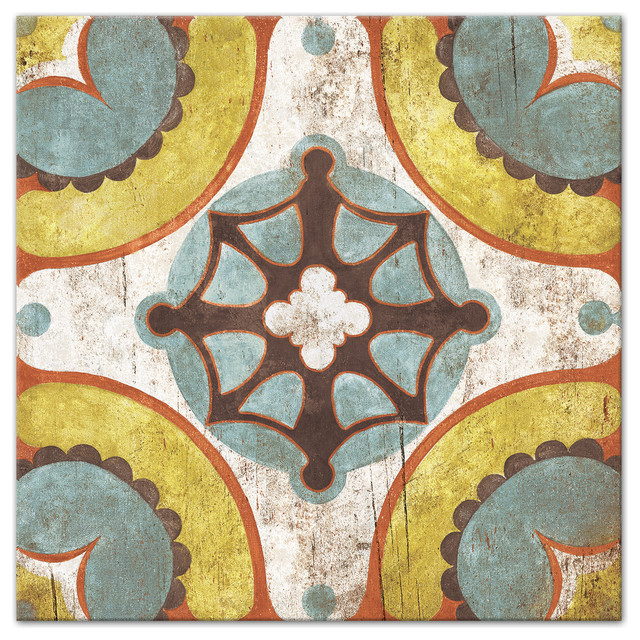 Yellow Moroccan Tile Wall Art, 12x12 Contemporary Prints And Posters by Designs Direct Houzz