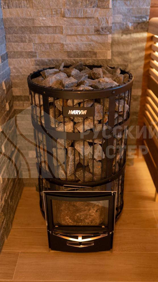 Баня по индивидуальному проекту: фигурные 3D-полки и отделка из термодревесины