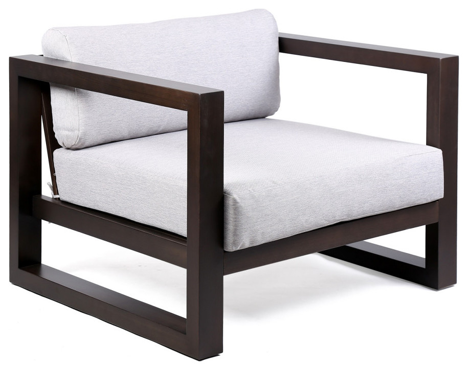 Paradise Gray Outdoor Eucalyptus Lounge Chair Transitional Outdoor