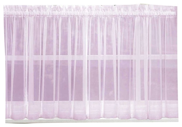 Emelia Sheer Solid Lilac Kitchen Curtain, 36" Tier