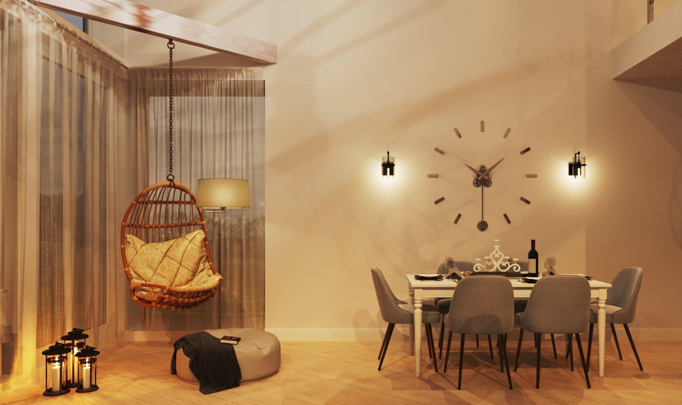 Загородный дом: кухня-гостиная