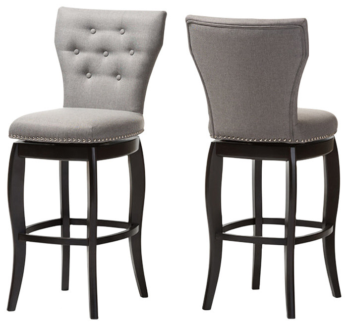 Hedgele Leonice Fabric On Tufted 29 Swivel Bar Stool Swivel Bar Stool